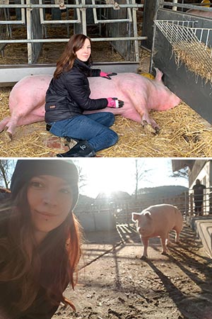 Paula kümmert sich bei Wind und Wetter um die Schweine